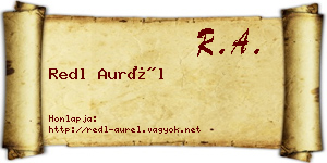 Redl Aurél névjegykártya